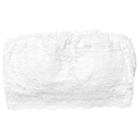 10/29新作!【ノンワイヤー】Basic Lace Tubetop Bra 単品(ホワイト-S)