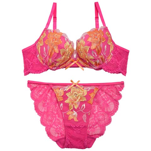 Luxury Bloom Rose Bra&Shorts / Pink ラグジュアリーブルームローズブラ&ショーツ / ピンク(ピンク-D75/ショーツM)