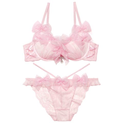 5/2再販!【明日花キララプロデュース/WhipBunny】Lovely Ribbon Ballerina Bra&Shorts / ラブリーリボンバレリーナブラ＆ショーツ[推し](ドールピンク-B65/ショーツM)