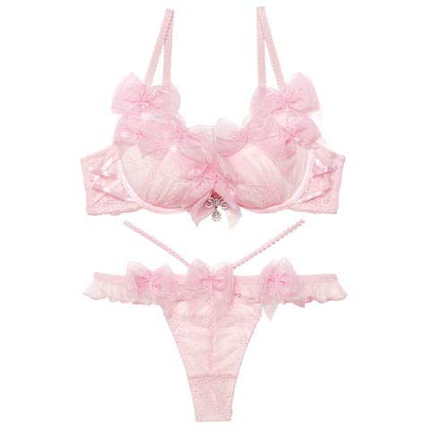 5/2再販!【Tバック】【明日花キララプロデュース/WhipBunny】Lovely Ribbon Ballerina Bra&T-back / ラブリーリボンバレリーナブラ＆Tバック[推し](ドールピンク-B65/ショーツM)