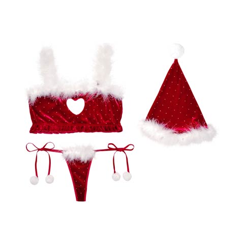 【明日花キララプロデュース/WhipBunny】Velour Heart Hole Santa Costume / ベロアハートホールサンタコスチューム(レッド-S)