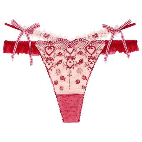 【明日花キララプロデュース/WhipBunny】Romantique Fille Bra&Shorts/ ロマンティックフィーユショーツ[推し](ルージュ・エ・ローズ/Tバック-M)
