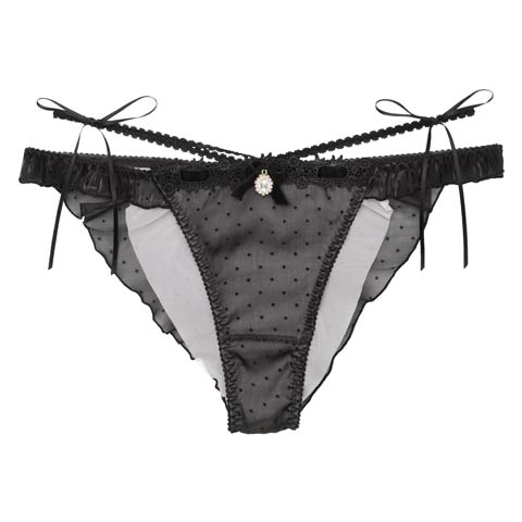 7/28新作!【明日花キララプロデュース/WhipBunny】Flocky Dot Girly Shorts / フロッキードットガーリーショーツ(フレンチブラック/フルバック-M)