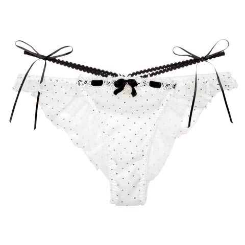 7/28新作!【明日花キララプロデュース/WhipBunny】Flocky Dot Girly Shorts / フロッキードットガーリーショーツ(フレンチホワイト/フルバック-M)