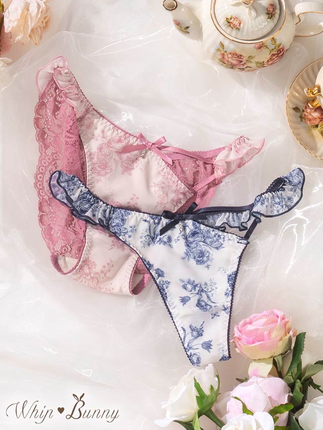 Toile de Jouy Frill Chiffon Shorts/T-back トワルドジュイフリルシフォンショーツ/Tバック