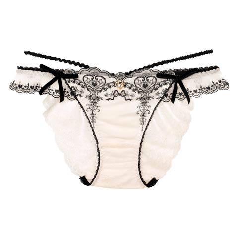 8/18新作!【明日花キララプロデュース/WhipBunny】Antique Ribbon Heart Shorts / アンティークリボンハートショーツ(ロイヤルアイボリー/フルバック-M)