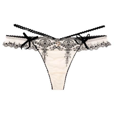 8/18新作!【明日花キララプロデュース/WhipBunny】Antique Ribbon Heart Shorts / アンティークリボンハートショーツ(ロイヤルアイボリー/Tバック-M)