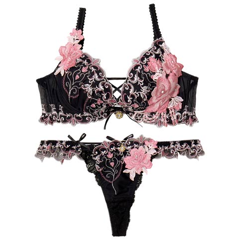 7/5再販!【Tバック】【明日花キララプロデュース/WhipBunny】Luxury Rose Heart Bra&T-back / ラグジュアリーローズハートブラ＆Tバック[推し](メアリーローズ-B65/ショーツM)