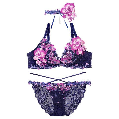 5/30新作!【明日花キララプロデュース/WhipBunny】Radiant Iris Bloom Bra&Shorts/ ラディアントアイリスブルームブラ＆ショーツ[推し](ブルーアイリス-B65/ショーツM)
