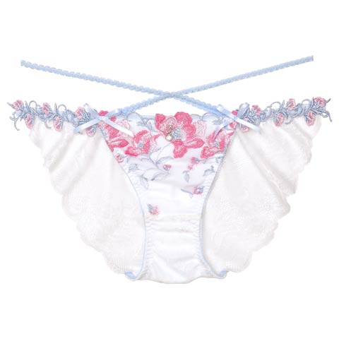 7/25再販!【Tバック】【明日花キララプロデュース/WhipBunny】Radiant Iris Bloom Shorts / ラディアントアイリスブルームショーツ(ホワイトアイリス/フルバック-M)