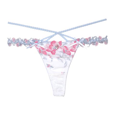 7/25再販!【Tバック】【明日花キララプロデュース/WhipBunny】Radiant Iris Bloom Shorts / ラディアントアイリスブルームショーツ(ホワイトアイリス/Ｔバック-M)