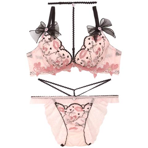 9/27再販!【明日花キララプロデュース/WhipBunny】Dazzling Rouge Cherry Bra&Shorts / ダズリンルージュチェリーブラ＆ショーツ[推し](ルージュブラック-B65/ショーツM)