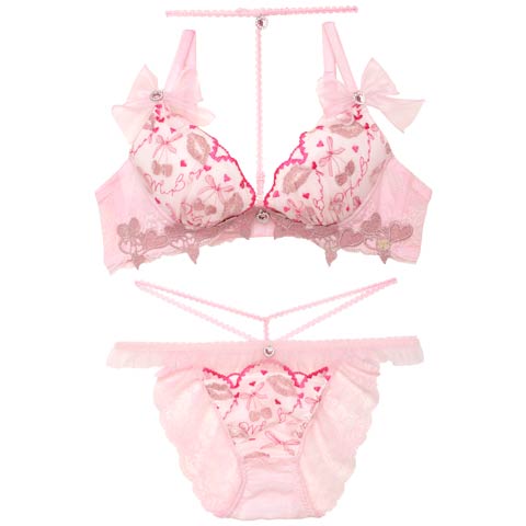 9/27再販!【明日花キララプロデュース/WhipBunny】Dazzling Rouge Cherry Bra&Shorts / ダズリンルージュチェリーブラ＆ショーツ[推し](ルージュピンク-B65/ショーツM)