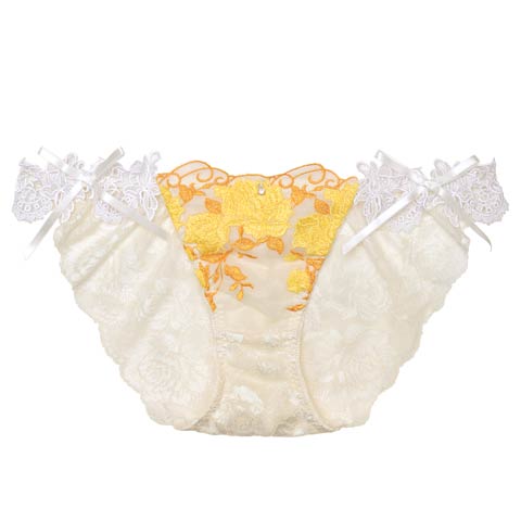 8/15新作!【明日花キララプロデュース/WhipBunny】ゴージャスシャインローズショーツ(イエロー/フルバック-M)