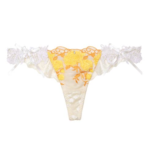 8/15新作!【明日花キララプロデュース/WhipBunny】ゴージャスシャインローズショーツ(イエロー/Tバック-M)