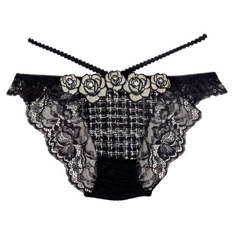 11/11再販!【明日花キララプロデュース/WhipBunny】Tweed Jewelry Rose Shorts / ツイードジュエリーローズショーツ(ブラックツイード/フルバック-M)