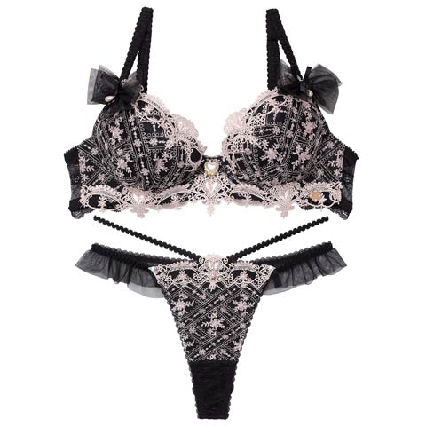 11/14新作!【Tバック】【明日花キララプロデュース/WhipBunny】Classical Shine Embroidery /クラシカルシャインエンブロイダリーブラ＆Tバック[推し](クラシカルブラック-B65/ショーツM)