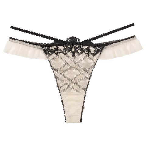 11/14新作!【明日花キララプロデュース/WhipBunny】Classical Shine Embroidery Shorts / クラシカルシャインエンブロイダリーショーツ[おそろいショーツ](クラシカルアイボリー/Tバック-M)