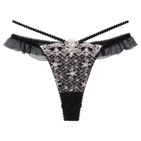 11/14新作!【明日花キララプロデュース/WhipBunny】Classical Shine Embroidery Shorts / クラシカルシャインエンブロイダリーショーツ[おそろいショーツ](クラシカルブラック/Tバック-M)