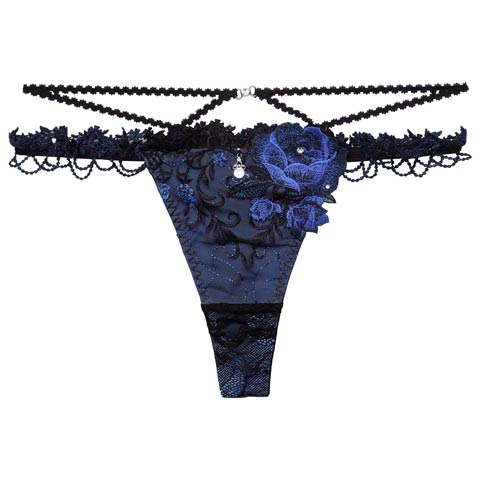 12/19新作!【明日花キララプロデュース/WhipBunny】Princess Ivy Rose Shorts / プリンセスアイビーローズショーツ(ダークブルー/Tバック-M)