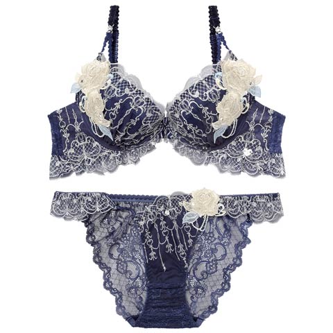 1/26新作!【明日花キララプロデュース/WhipBunny】Gorgeous Masquerade Bra&Shorts/ ゴージャスマスカレードブラ＆ショーツ[推し](ロイヤルネイビー-B65/ショーツM)