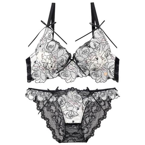 3/27新作!【明日花キララプロデュース/WhipBunny】Lady Rose Embroidery Bra&Shorts / レディローズエンブロイダリーブラ＆ショーツ[推し](ローズノワール-B65/ショーツM)