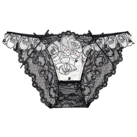 3/27新作!【明日花キララプロデュース/WhipBunny】Lady Rose Embroidery Shorts / レディローズエンブロイダリーショーツ(ローズノワール/フルバック-M)