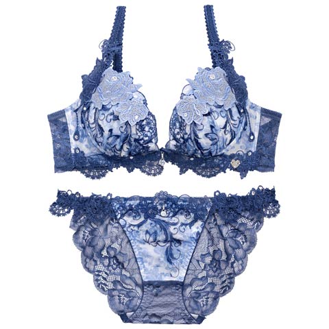 5/15新作!【明日花キララプロデュース/WhipBunny】Butterfly Rose Garden Bra&Shorts / バタフライローズガーデンブラ＆ショーツ(ブルーバタフライ-B65/ショーツM)