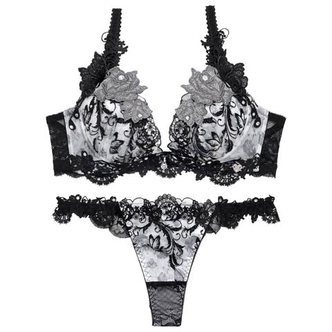 5/15新作!【Tバック】【明日花キララプロデュース/WhipBunny】Butterfly Rose Garden Bra&T-back / バタフライローズガーデンブラ＆Tバック(ブラックバタフライ-B65/ショーツM)