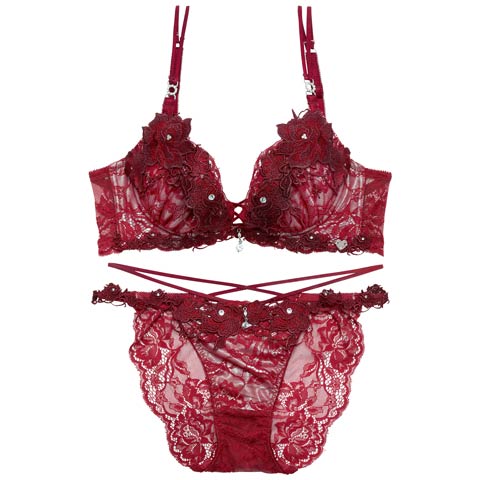 6/19新作!【明日花キララプロデュース/WhipBunny】Rouge Blossom Bra&Shorts / ルージュブロッサムブラ＆ショーツ[推し](ルージュ レッド-B65/ショーツM)