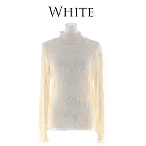 【明日花キララ着用】Sheer High neck Tops シアーハイネックトップス[Whip Bunny](WHITE-FREE)