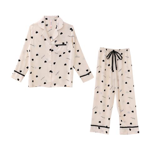 【明日花キララ着用/WhipBunny】Silky Heart Satin Pajamas シルキーハートサテンパジャマ(WHITE-フリー)