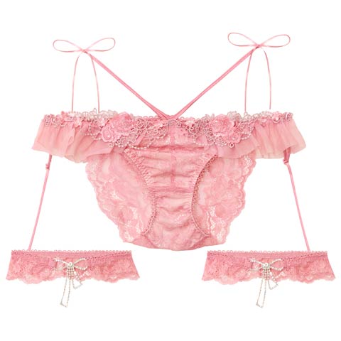 【明日花キララプロデュース/WhipBunny】Queen Rose Bijou Shorts/ クイーンローズビジューショーツ(ローズ/フルバック-M)