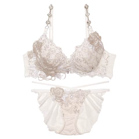 7/7新作!【明日花キララプロデュース/WhipBunny】Luxury Rose Lacy Bra&Shorts / ラグジュアリーローズレーシーブラ＆ショーツ[推し](ラグジュアリーホワイト-B65/ショーツM)