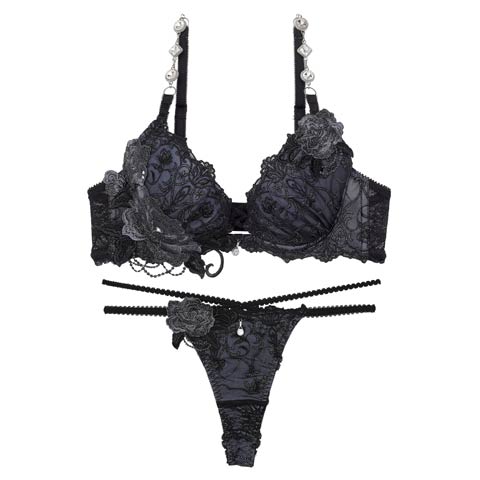 7/7新作!【Tバック】【明日花キララプロデュース/WhipBunny】Luxury Rose Lacy Bra&T-back  / ラグジュアリーローズレーシーブラ＆Tバック[推し](ラグジュアリーブラック-B65/ショーツM)