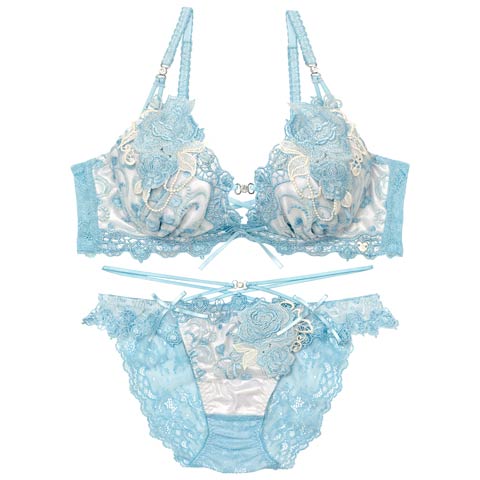 11/22再販!【明日花キララプロデュース/WhipBunny】Glitter Rose Tiara Bra&Shorts / グリッターローズティアラブラ＆ショーツ[推し](シャインライトブルー-B65/ショーツM)