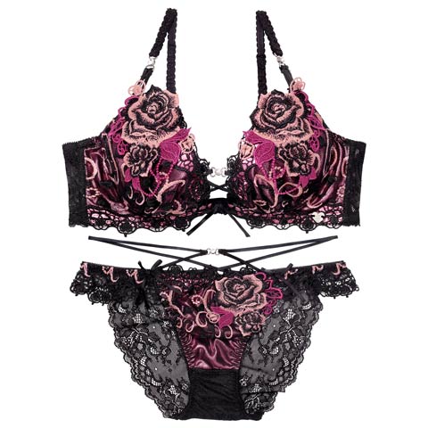 11/22再販!【明日花キララプロデュース/WhipBunny】Glitter Rose Tiara Bra&Shorts / グリッターローズティアラブラ＆ショーツ[推し](シャインブラック-B65/ショーツM)