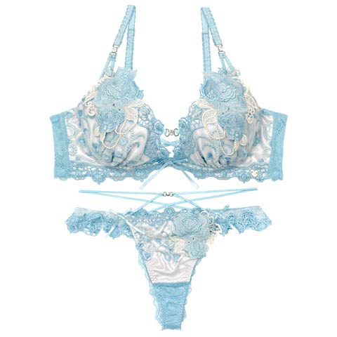 11/22再販!【Tバック】【明日花キララプロデュース/WhipBunny】Glitter Rose Tiara Bra&T-back / グリッターローズティアラブラ＆Tバック[推し](シャインライトブルー-B65/ショーツM)