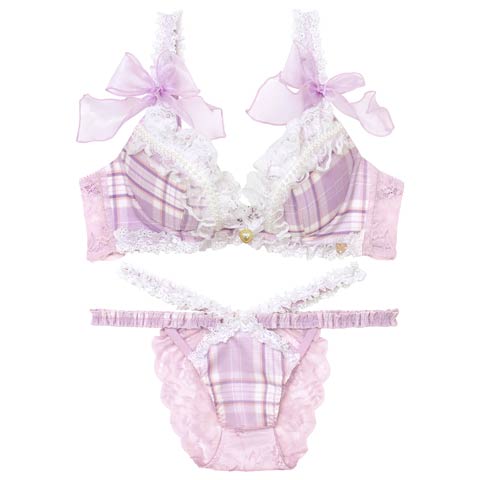 8/11新作!【明日花キララプロデュース/WhipBunny】Dolly Tartan Check Bra&Shorts /ドーリータータンチェックブラ＆ショーツ[推し](ラベンダータータンチェック-B65/ショーツM)