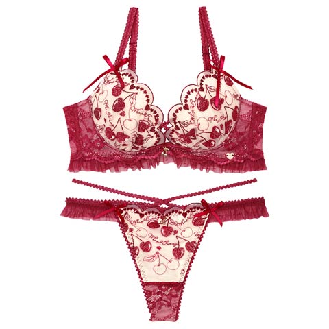9/15新作!【明日花キララプロデュース/WhipBunny】【Tバック】Twinkle Cherry Frill Bra&T-back / トゥインクルチェリーフリルブラ＆Tバック[推し](チェリーレッド-B65/ショーツM)