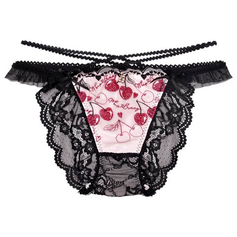 9/15新作!【明日花キララプロデュース/WhipBunny】Twinkle Cherry Frill Shorts /トゥインクルチェリーフリルショーツ(ブラックチェリー/フルバック-M)