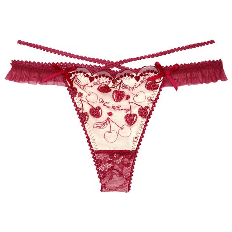 9/15新作!【明日花キララプロデュース/WhipBunny】Twinkle Cherry Frill Shorts /トゥインクルチェリーフリルショーツ(チェリーレッド/Tバック-M)