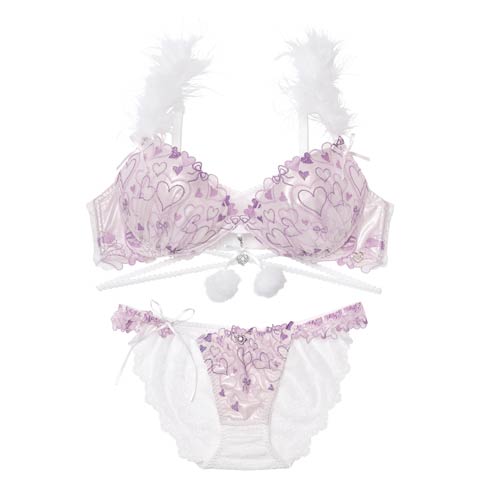 10/31新作!【明日花キララプロデュース/WhipBunny】Romance Glitter Heart Bra&Shorts / ロマンスグリッターハートブラ＆ショーツ[推し](エンジェルホワイト-B65/ショーツM)