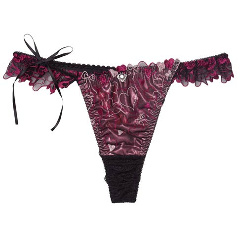 10/31新作!【明日花キララプロデュース/WhipBunny】Romance Glitter Heart Shorts / ロマンスグリッターハートショーツ(デビルブラック/Tバック-M)