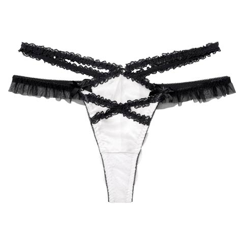 12/12新作!【明日花キララプロデュース/WhipBunny】Lolita Frill Lacy Shorts / ロリータフリルレーシィショーツ(レースアップフリル/Tバック-M)