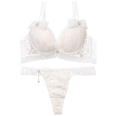 2/27新作!【Tバック】【明日花キララプロデュース/WhipBunny】Dot Ribbon Tulle Bra&T-back / ドットリボンチュールブラ＆Tバック[推し](ホワイトリボン-B65/ショーツM)