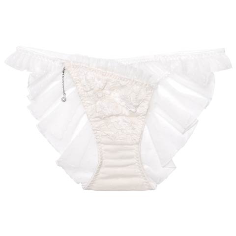 2/27新作!【明日花キララプロデュース/WhipBunny】Dot Ribbon Tulle Shorts / ドットリボンチュールショーツ(ホワイトリボン/フルバック-M)