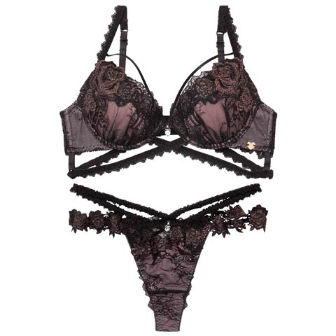 2/6新作!【Tバック】【明日花キララプロデュース/WhipBunny】Crystal Rose Frill Bra&T-back/ クリスタルローズフリルブラ＆Tバック[推し](クリスタルブラック-B65/ショーツM)