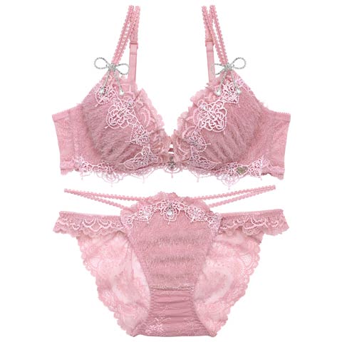 4/24新作!【明日花キララプロデュース/WhipBunny】Sweet Shaggy Knit Bra&Shorts/スウィートシャギーニットブラ＆ショーツ[推し](ピンクシャギー-B65/ショーツM)