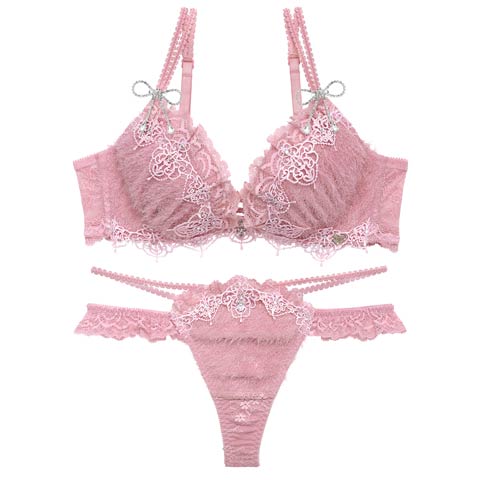 4/24新作!【Tバック】【明日花キララプロデュース/WhipBunny】Sweet Shaggy Bra&T-back/スウィートシャギーニットブラ＆Tバック[推し](ピンクシャギー-B65/ショーツM)